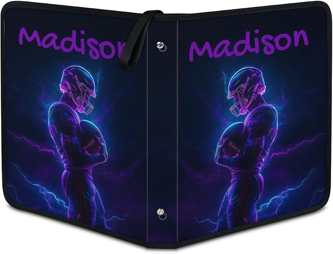 Custom Name 9 Pockets Football Card Binder, Personalized Rugby Collector Album - Image 2