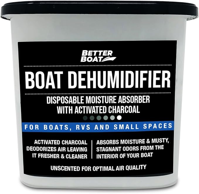 Moisture Absorber with Activated Charcoal Dehumidifier Bucket, Unscented Odor by BetterBoat