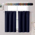 Chyhomenyc Navy Blue Short Blackout Curtains 45 Inch Length, Small Kitchen by Chyhomenyc