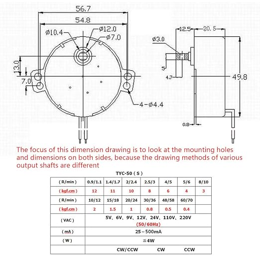 Fielect 2Pcs Synchronous Motor AC 110V 2.5-3RPM Turntable Motor Synchron Motor - Image 6