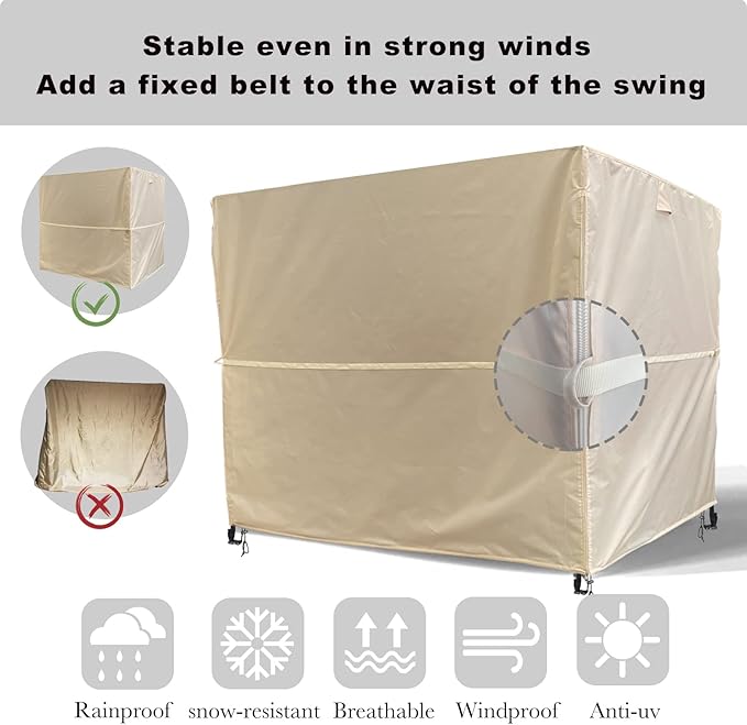 Outdoor Swing Cove, Triple Seater Hammock, UV Resistant Garden Swing - Image 3