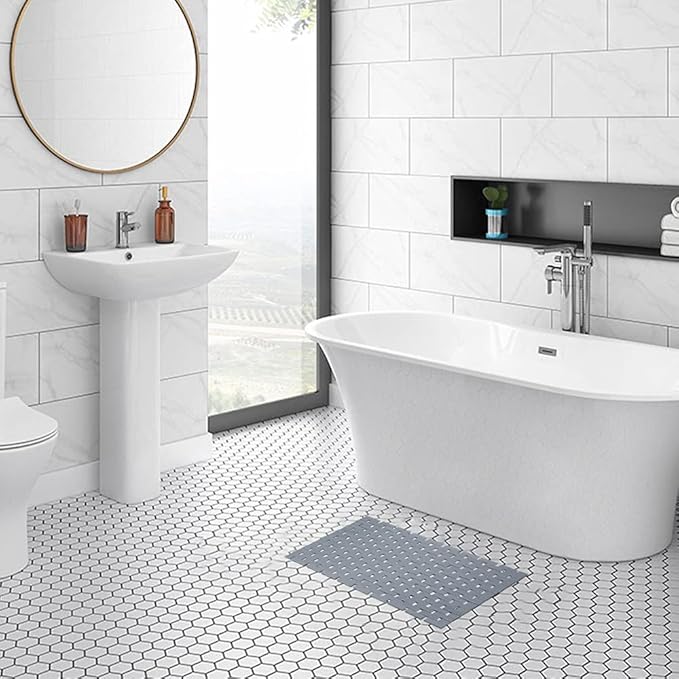 Bambo Bath Mat Bathroom Rugs Floor Wood Shower Bathtub Waterproof Non Slip - Image 2