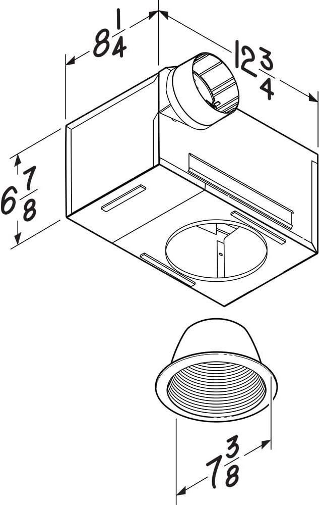 Broan-NuTone 744L Recessed Light Ventilation Fan, Selectable Speed 50-80 CFM - Image 5