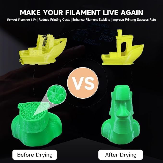 GratKit 3D Filament Dryer Box Firefly V2.0, Tuya App Controlled Smart Filament - Image 4