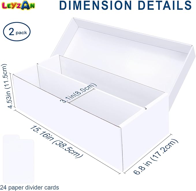 Trading Card Storage Box 2 Pack–1600 Count Cardboard Organizer - Image 2