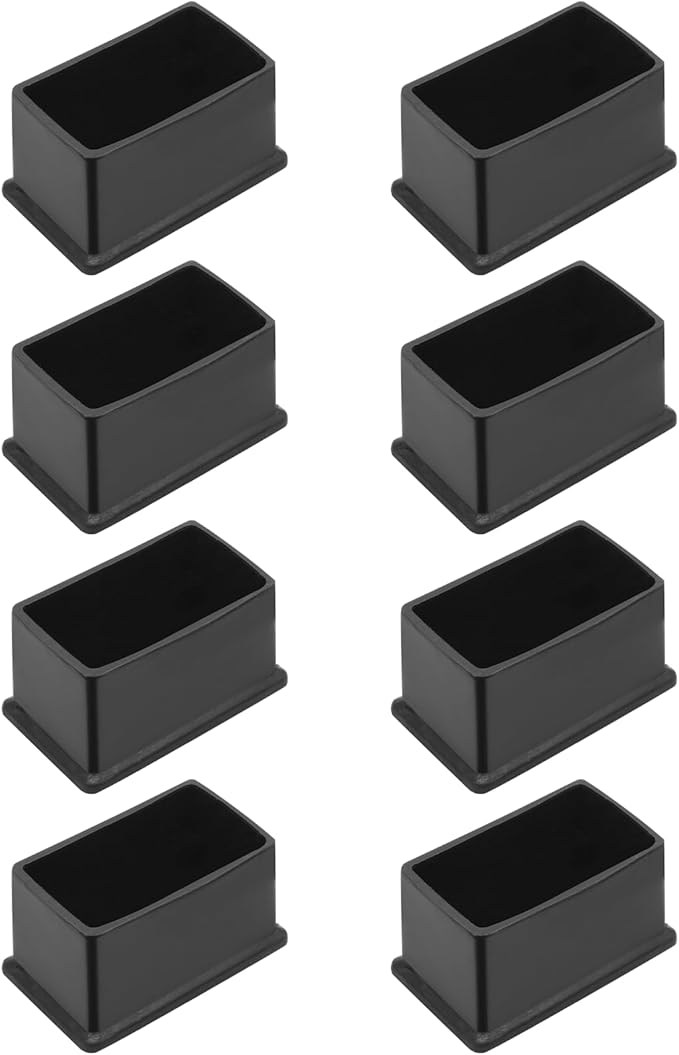 8 Pcs Rectangle PVC Furniture Leg Caps, Vinyl Flexible Chair Leg Floor by Bonsicoky