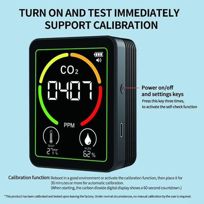 Air Quality Monitor Indoor-Portable Indoor Air Quality Meter, 3-in-1 Indoor Air - Image 4