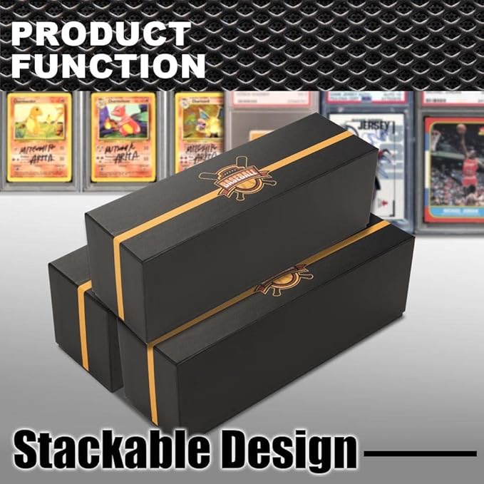 G-PLUS Graded Cards Holder Container Graded Card Storage Box Holds 50-55 Black - Image 8