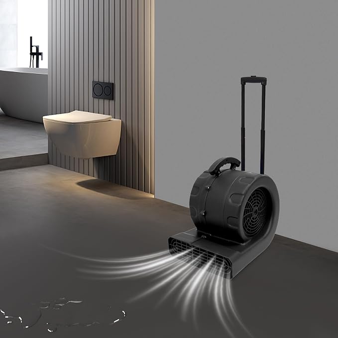 3-Speed Air Mover 750W Floor Drying Dryer Portable Carpet Drying Blower Fan-110V - Image 3