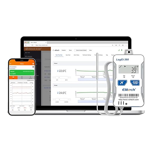 Elitech 4G Reusable Real-time Temperature Humidity Data Logger Light/Shock/GPS by Elitech