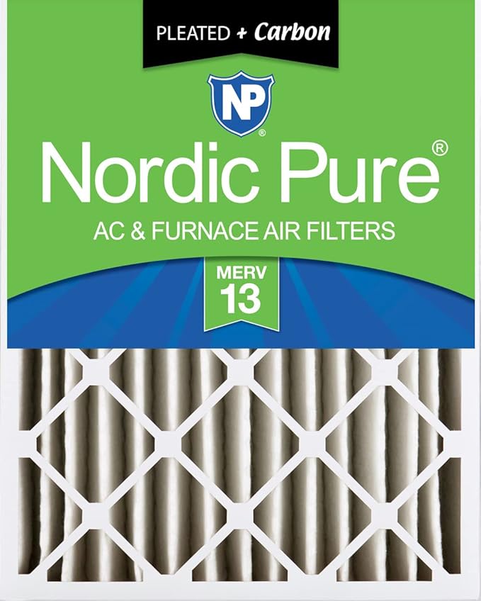 Nordic Pure 20x25x4 Pleated Air Filters MERV 13 Plus Carbon 1 Pack by NordicPure