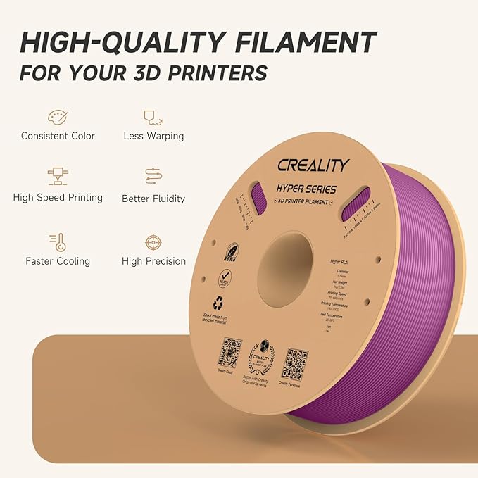 Official Creality Hyper PLA Filament 1.75mm, High Speed PLA 30-600mm/s Rapid 3D - Image 3
