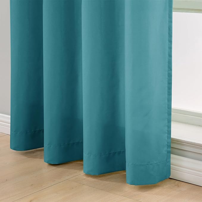 L.Z.E Privacy Curtains 96 Inches Long 2 Panels Set, Teal Light Filtering - Image 5