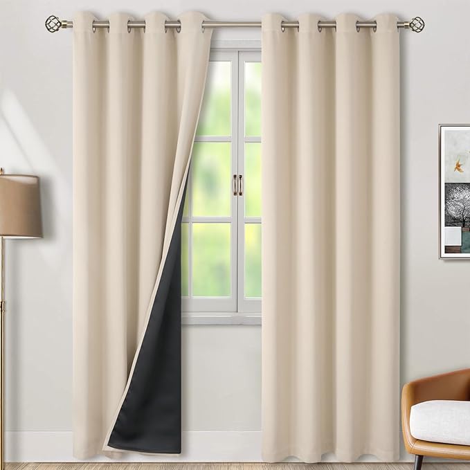 BGment Thermal Insulated 100% Blackout Curtains 84 Inch Length 2 Panels by BGment