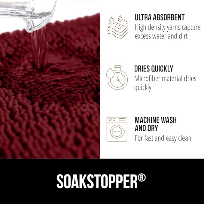 GORILLA GRIP SOAKSTOPPER Dog Door Mat, 36x24 Machine Washable Rug Absorbent - Image 5