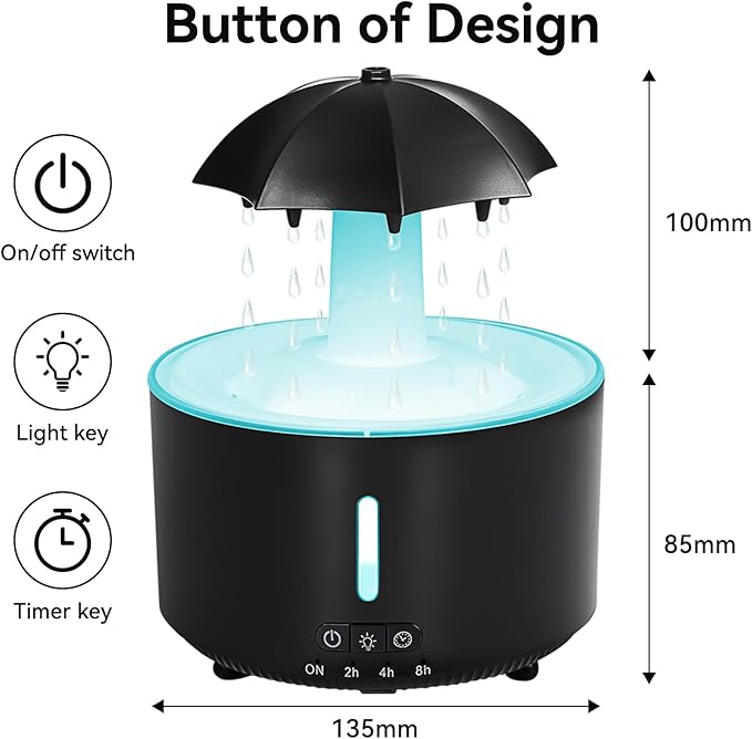 Missfly Aromatherapy Diffuser, Clouds and Cool Mist Humidifier, 360° Rotatable - Image 2