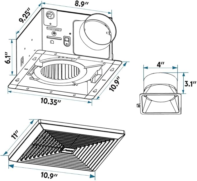 BV Bathroom Exhaust Fan 90CFM - Image 3