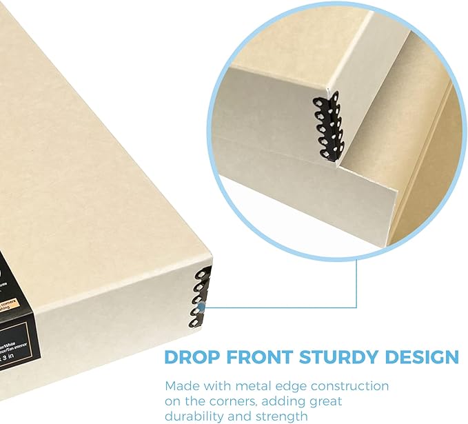 Lineco Museum Archival Storage Box, 17.75x22.75x3 in. Drop Front Design. - Image 8