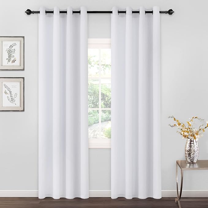 MYSKY HOME White Curtains for Bedroom, Grommet Room Darkening Curtains for - Image 8