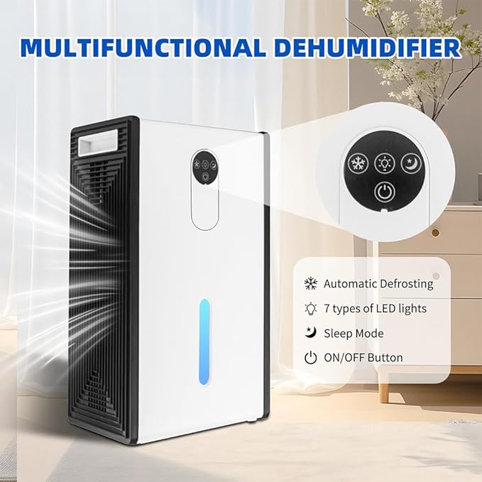 Dehumidifier for 1076 sq.ft, Quiet Portable Moisture Absorber - Image 5
