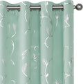 BUHUA Blackout Curtains Gold Foil Print Flower Vine Grommet Drapes, Room by BUHUA