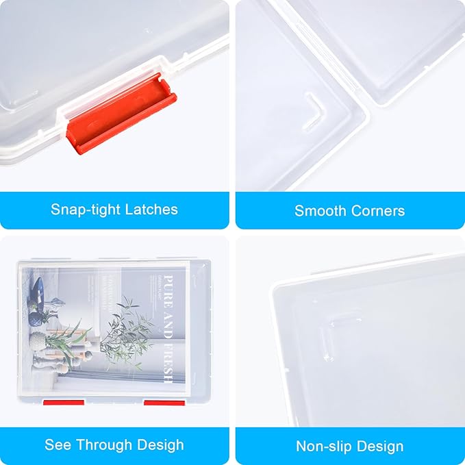 SAYEEC Portable Project Case A4 Plastic Transparent File Storage Box - Image 3