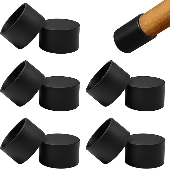 10 Pcs 1-1/2" Round Chair Leg Tips Caps, Silicone Rubber Furniture Leg Floor by BOPOREAE