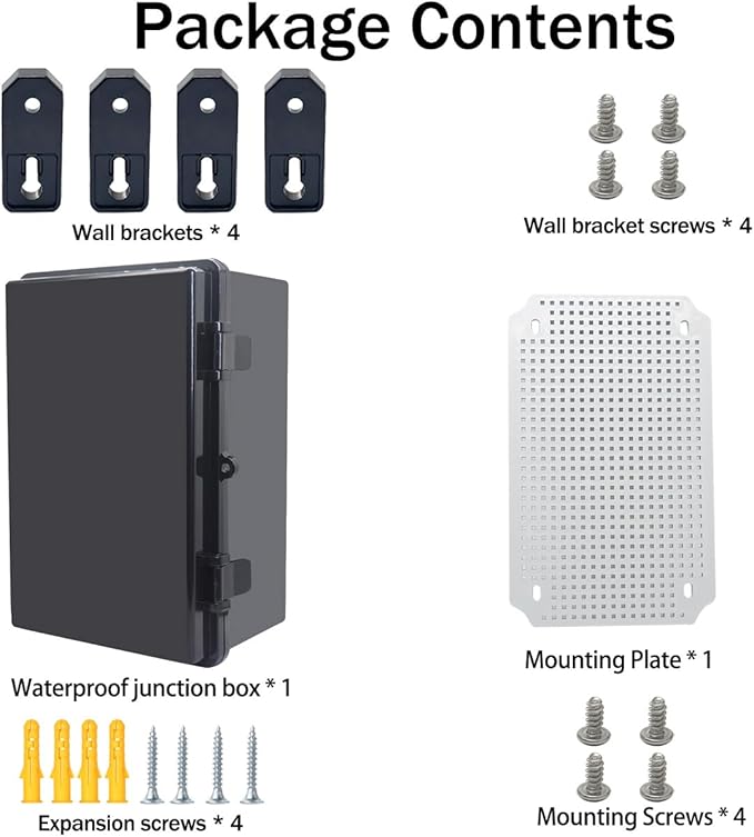 Junction Box, Hinged Black Cover IP67 Waterproof ABS Project Box - Image 6