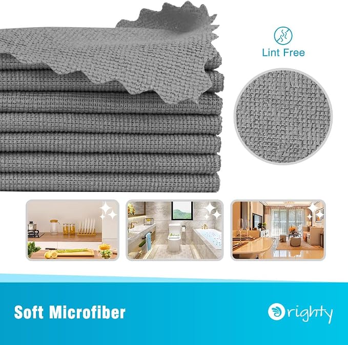 Orighty Microfiber Cleaning Cloth, 5 Pack Highly Absorbent Cleaning Rags - Image 2