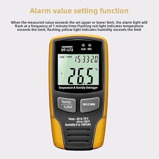 Compact Temperature and Humidity Data Logger 32000 Memory Hygrometer Moisture - Image 5