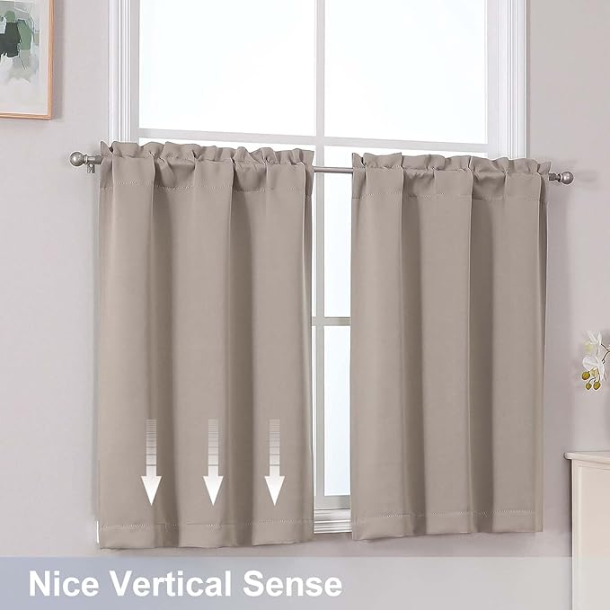 Chyhomenyc Stone Short Blackout Curtains 24 Inch Length, Small Kitchen Curtain - Image 6