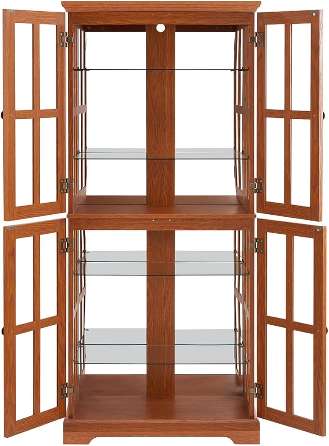 Lighted Glass Curio Cabinet - Image 4