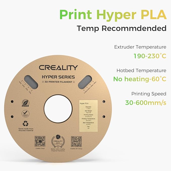 Creality Hyper PLA Filament Bundle Gray 2KG, No-Tangling Stronger Toughness Fit - Image 7