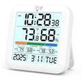 Mini Digital Indoor Thermometer Hygrometer Clock, Room Temperature Humidity by Timloon