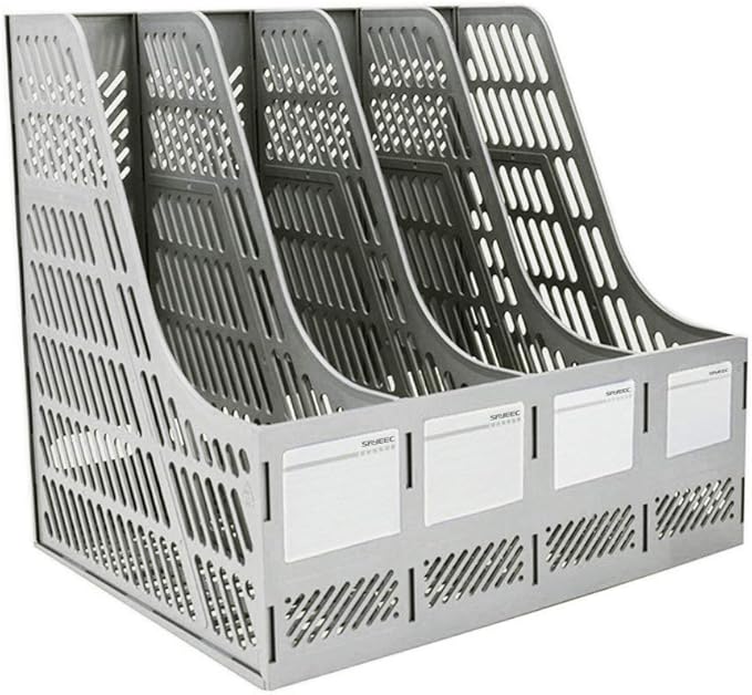 SAYEEC Sturdy Magazine Holder Organizer Desktop 4 Compartment File Holders by SAYEEC