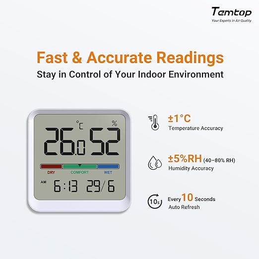 Temtop Indoor Thermometer Hygrometer, Precision Digital Temp/Humidity Monitor - Image 5