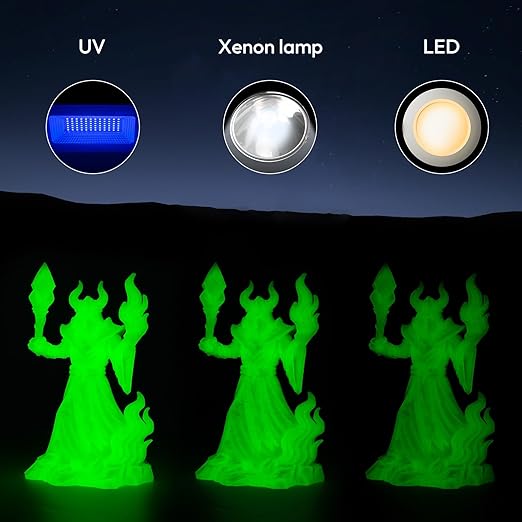 AMOLEN Glow in The Dark 3D Printer PLA Filament Christmas Bundle, Glow Filament - Image 3