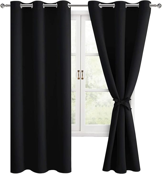 Hiasan Blackout Curtains for Bedroom and Living Room, Light Blocking, Noise by Hiasan