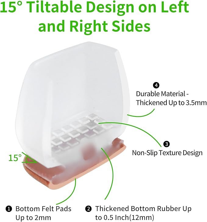 16PCS Square Silicone Chair Leg Floor Protectors - Image 3
