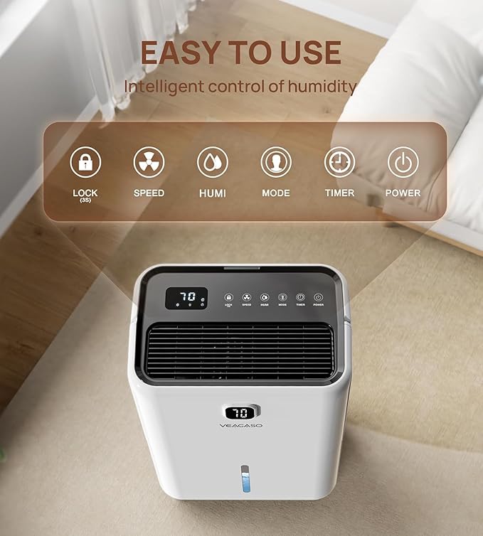 80 Pint Dehumidifier for Basement & Home up to 5500 sq.ft, Smart Humidity - Image 3