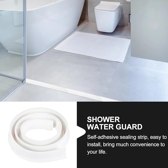 LIFKOME 2m Bathroom Strip Kitchen Desktop Strip Shower Water Blocker Edge Guard - Image 4
