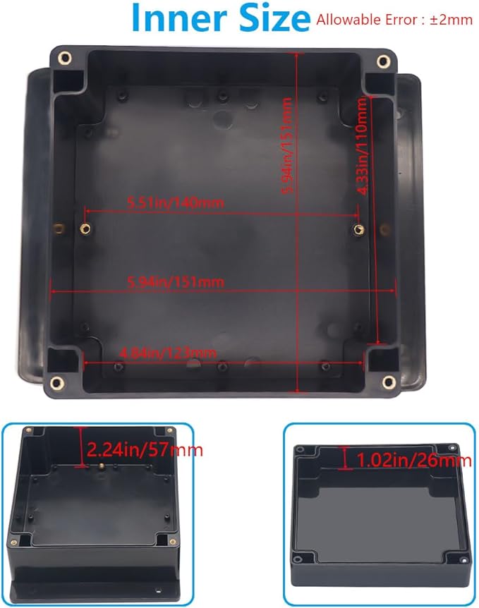 Outdoor Waterproof Junction Box IP67 Project Box ABS Black Electrical Boxes - Image 5