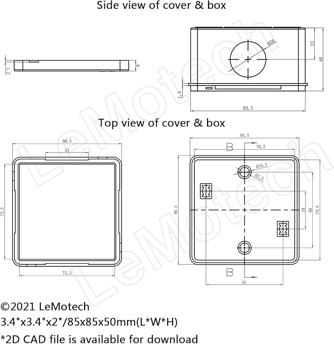 LeMotech Junction Box, ABS Plastic IP55 Water Resistant and Dustproof, - Image 6