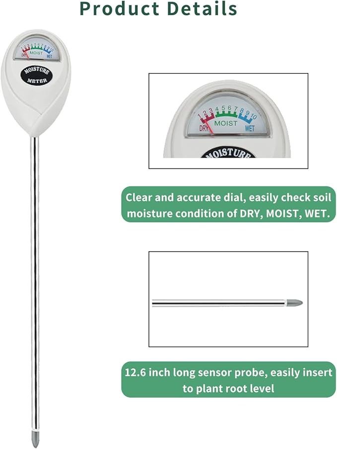Soil Moisture Meter, 2 Pack Long Probe Soil Moisture Monitor - Image 4