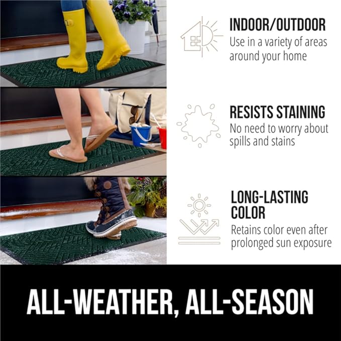 GORILLA GRIP 100% Waterproof All-Season WeatherMax Doormat US Designed Natural - Image 3