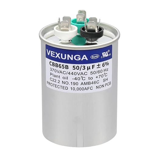 VEXUNGA 50/3 uF 50+3 MFD 370VAC or 440VAC Dual Run Start Round A/C Capacitor by VEXUNGA
