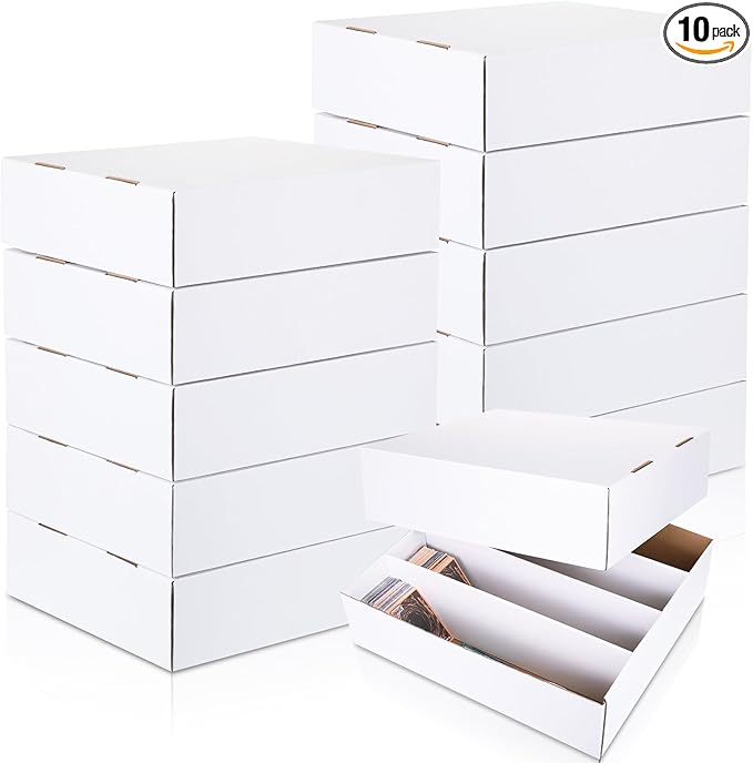 Yexiya 10 Pcs 3200 Count Sports Card Storage Boxes White Trading Card Box by Yexiya