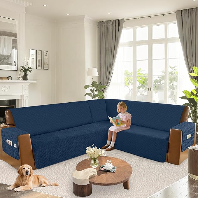 Arfntevss Waterproof Sectional Couch Covers L Shape Washable Velvet Sofa Cover - Image 6