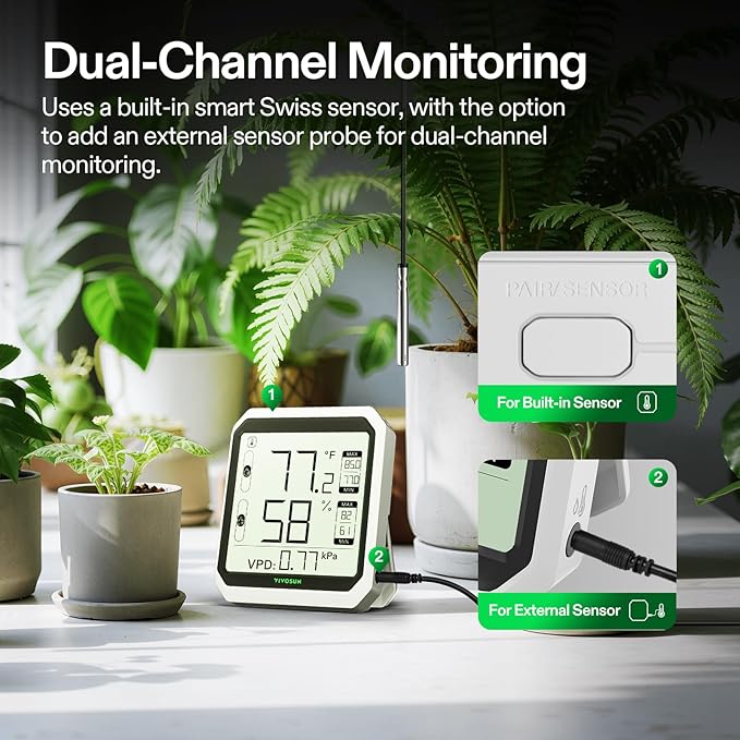 VIVOSUN AeroLab THB1S Wireless Bluetooth Hygrometer Thermometer Indoor - Image 2