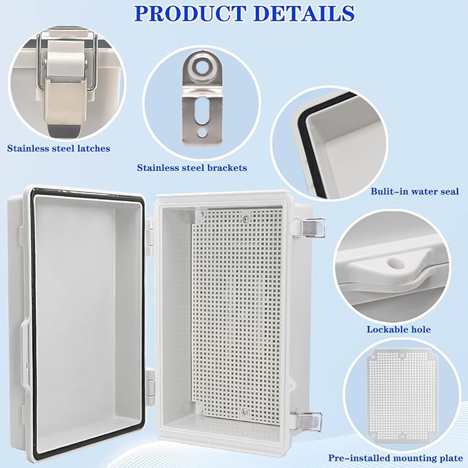 Waterproof Outdoor Electrical Junction Box Weatherproof IP67 ABS Plastic - Image 3